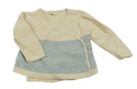 Béžovo-modrý zavinovací sveter s pruhmi Alana