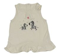 Smotanový top so zebrami Topolino