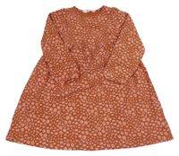 Hnedé kvetované bavlnené šaty H&M