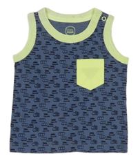 Tmavomodré tielko s autami a vreckom Cool Club