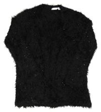 Černý chlupatý svetrový cardigan s flitry Pepperts