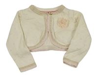 Smotanové bodkovaná é svetrové bolerko s kvetinou Miniclub
