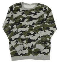 Sivo-kaki-čierna army mikina Tu