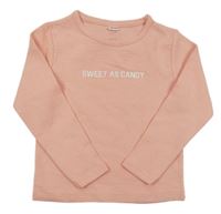 Růžová žebrované mikinotriko s nápisom Zeeman