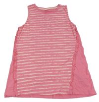 Ružová pruhovaná tunika s volánikmi Y.F.K.