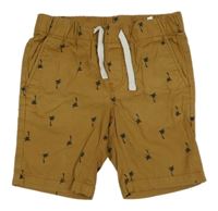 Hnedé plátenné kraťasy s palmami H&M