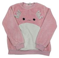 Ružovo-biela chlpatá mikina s axolotlem - Squishmallows H&M