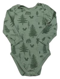 Khaki body se stromky a zvířaty C&A
