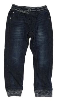 Tmavomodré jogger cuff rifle s úpletovým pasom H&M