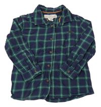 Tmavomodro-zeleno-bílá kostkovaná košile H&M