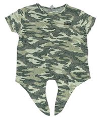 Khaki army tričko s uzlom Primark
