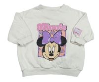 Bílá oversize mikina s Minnie Disney