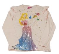 Světlerůžové triko s princeznou a volánky Disney