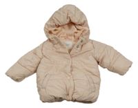 Svetloružová šušťáková zimná bunda s kapucňou zn. Next