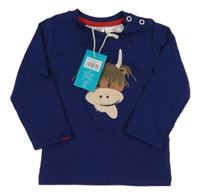 Nové - tmavomodré triko s buvolem