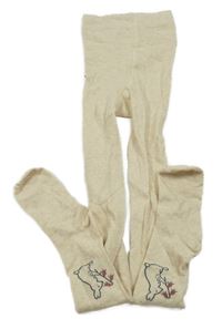 Svetlobéžové pančuchy s králikmi