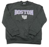 Tmavošedá melírovaná mikina s nápisem Pocopiano