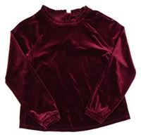 Vínové sametové triko M&S