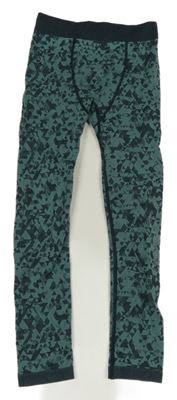 Zelené vzorované spodní thermo kalhoty Crane