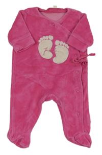 Ružový zamatový overal s obrázkom