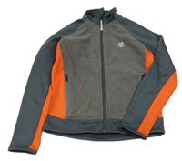 Šedo-oranžová sportovní funkční propínací mikin a logem Dare 2B