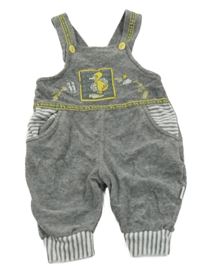 Sivé zamatové na traké tepláky s nášivkou