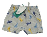 Nové - šedé kraťasy s dinosaury H&M