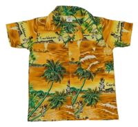 Žlutooranžová košile s palmami 