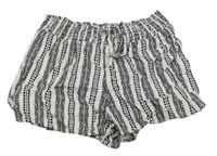 Bielo-čierne vzorované ľahké kraťasy C&A