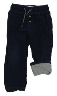 Tmavomodré podšité manšestráky Topomini