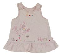 Svetloružové zamatové na traké šaty s výšivkou M&S