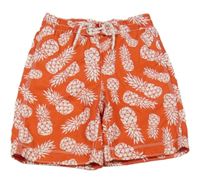 Červeno-biele plážové kraťasy s ananásmi GAP