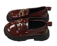 Vínové lakované mokasíny vel. 32