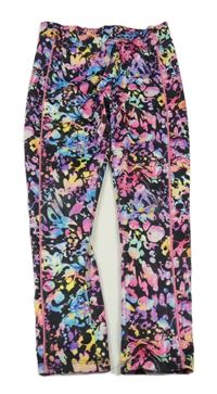 Čierno-farebné kvetované športové legíny Next