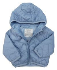 Světlemodrá šusťáková zateplená bunda s kapucí Primark