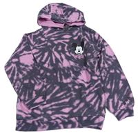 Antracitovo-růžová batikovaná mikina s kapucí a Mickeym Primark