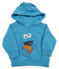 Svetlomodrá mikina s príšerkou a kapucňou