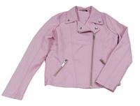 Ružový koženkový crop krivák George