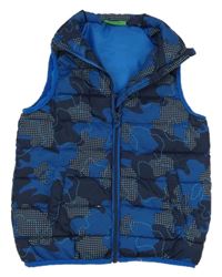 Modro-tmavomodrá army šusťáková zateplená funkční vesta Mountain Warehouse