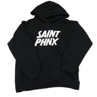 Čierna mikina s nápisom a kapucňou