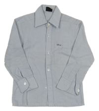 Světlemodro-bielo-žltá pruhovaná košeľa