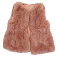 Ružová kožušinová podšitá vesta Next