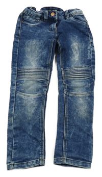 Tmavomodré teplákové rifle se žebrováním Pocopiano