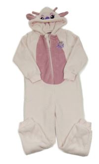 Svetloružová plyšová kombinéza s kapucí - Angela Matalan