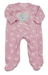 Růžový fleecový overal s medvídkem - Tiny Tatty Tedy