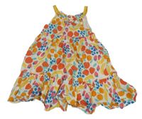 Smetanovo-farebné šaty s ovociem