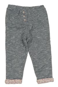 Tmavomodré melírované podšité tepláky Pocopiano