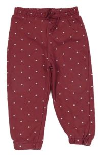 Vínové puntíkaté tepláky Primark
