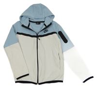 Bílo-světlemodrá propínací mikina s kapucí Nike 
