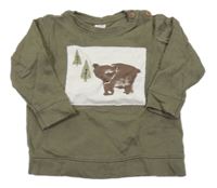 Khaki mikina s medvedíkom H&M